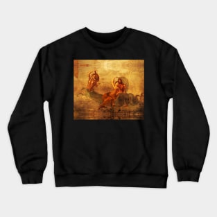 NEPTUNE AND AMPHITRITE WITH A HIPPOCAMPUS Pompeii Roman Fresco Crewneck Sweatshirt